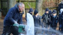 Ice sculptor visits Pre Prep